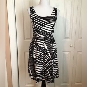 Spence Black/White Striped Dress Size 8